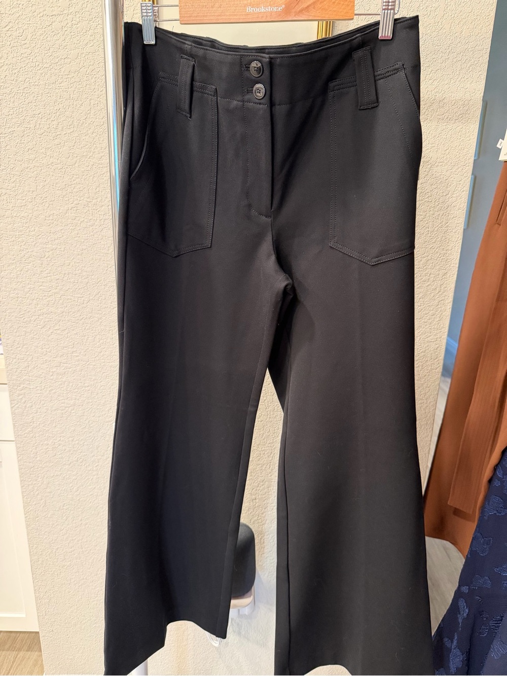 Anthropologie Maeve Black Button-Front Trousers